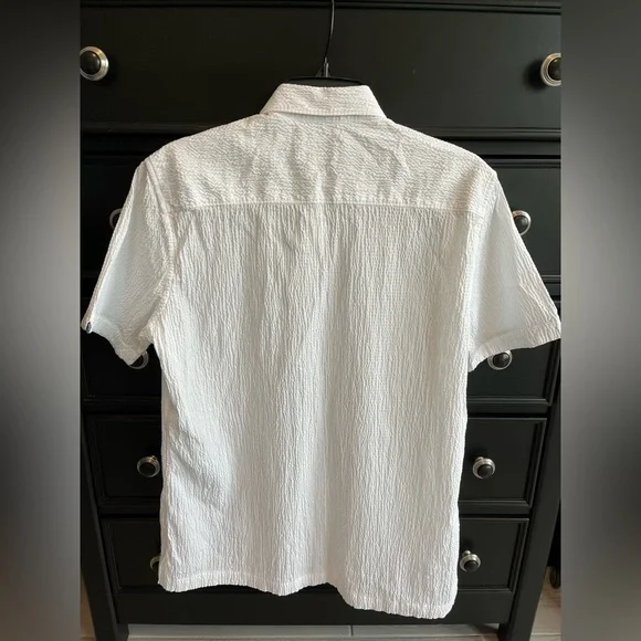 Robert Graham white textured shirt sleeve button down - Picture 2 of 9
